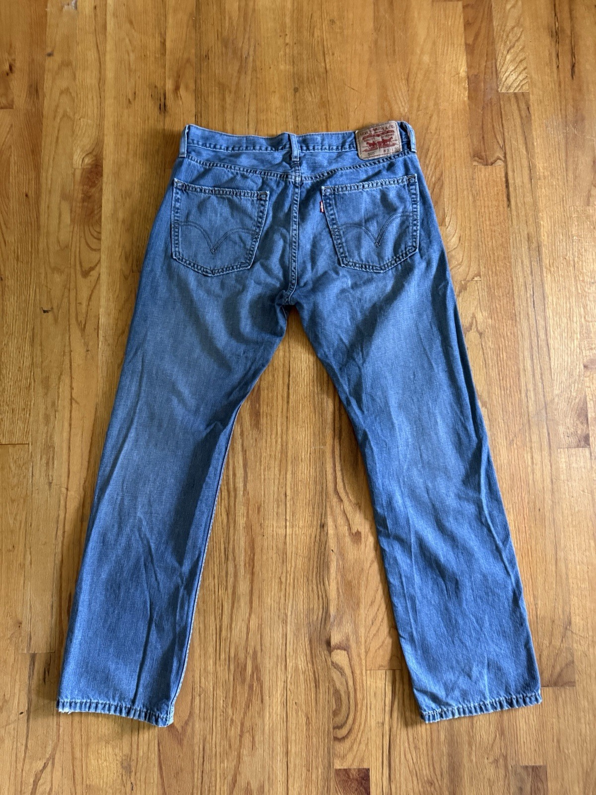 Levi’s 505 Men’s 30×32 Straight Fit Blue Medium Wash Cotton Denim Jeans Mid Rise