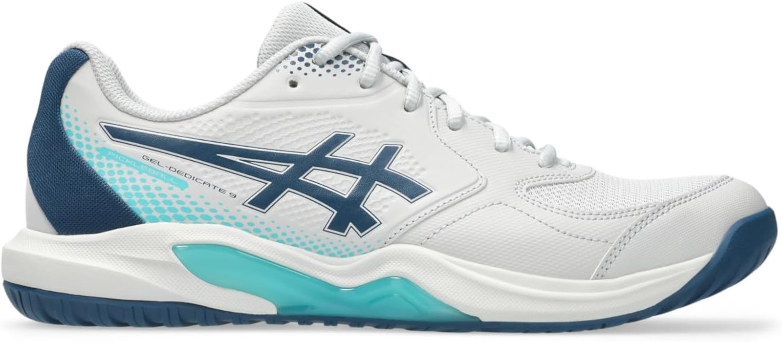 ASICS Men’s Gel-Dedicate 9 Pickleball Tennis Shoes – Concrete/Mako Blue – 7