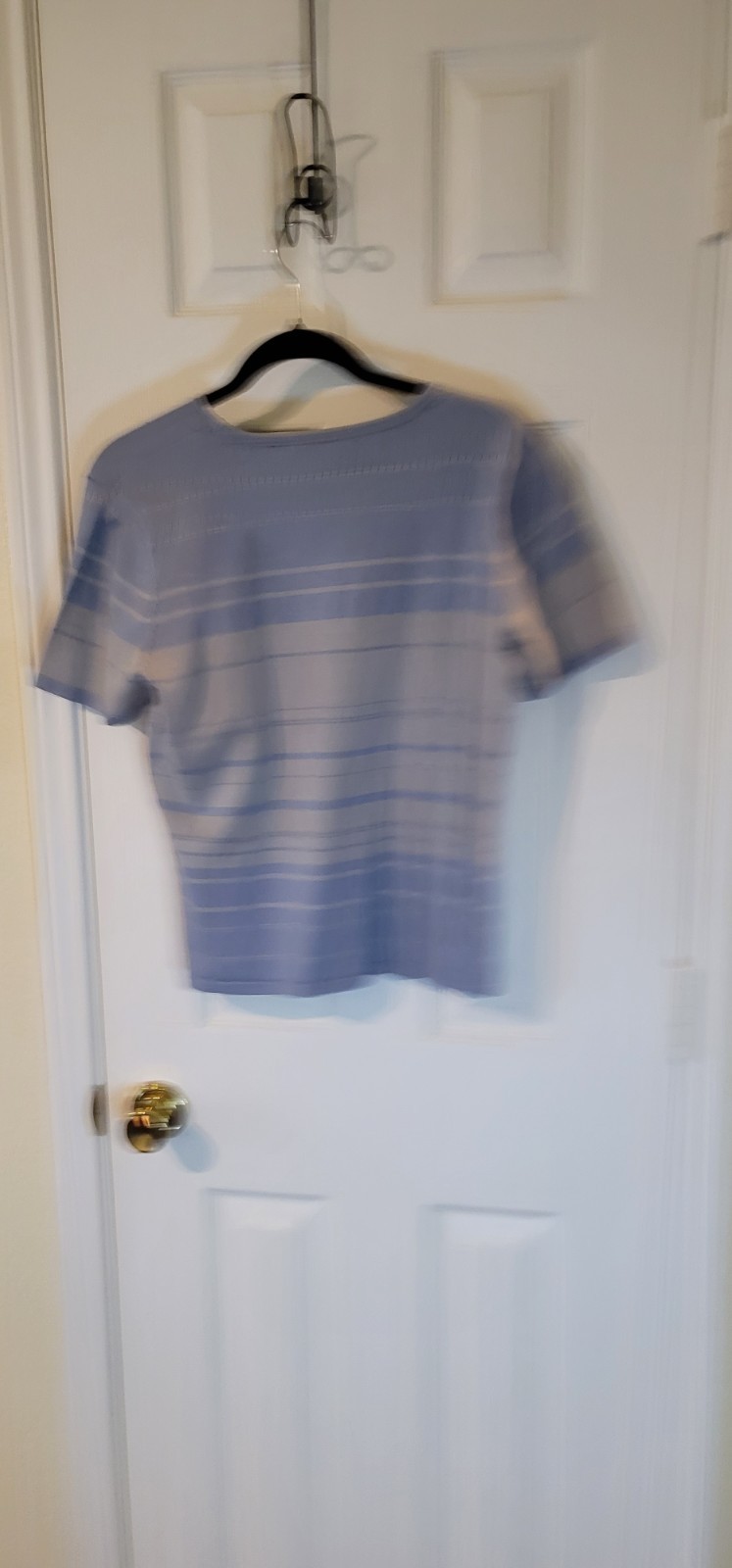 Pendleton Silk Blend Sweater Womens Small Blue Striped Short Sleeve Knit Top