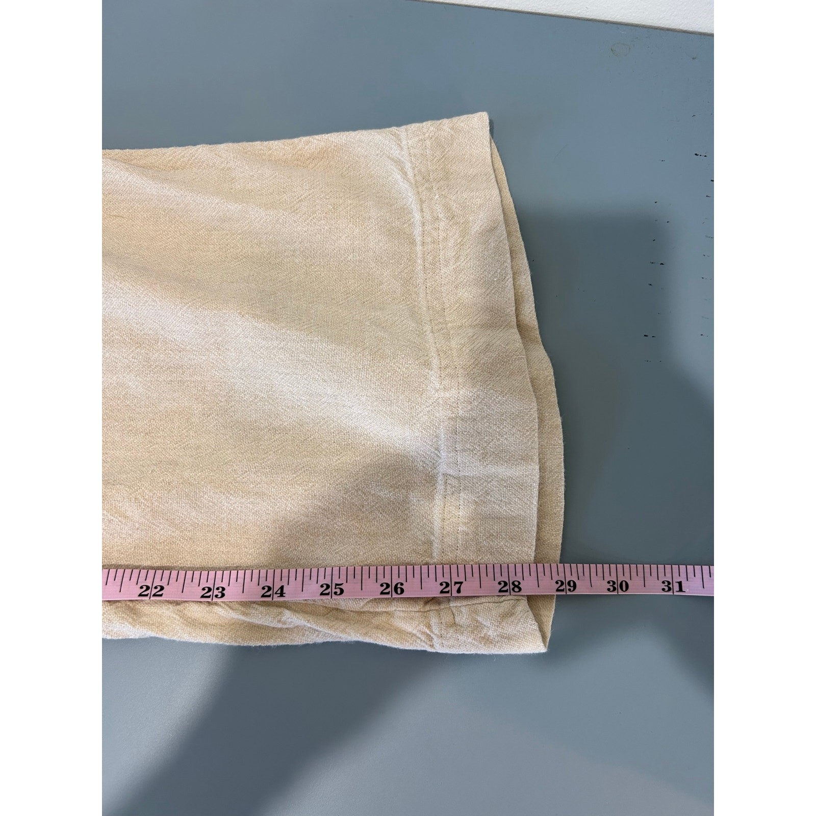 J. Jill Linen blend Pants size 12 cream wide leg zipper button closure pockets