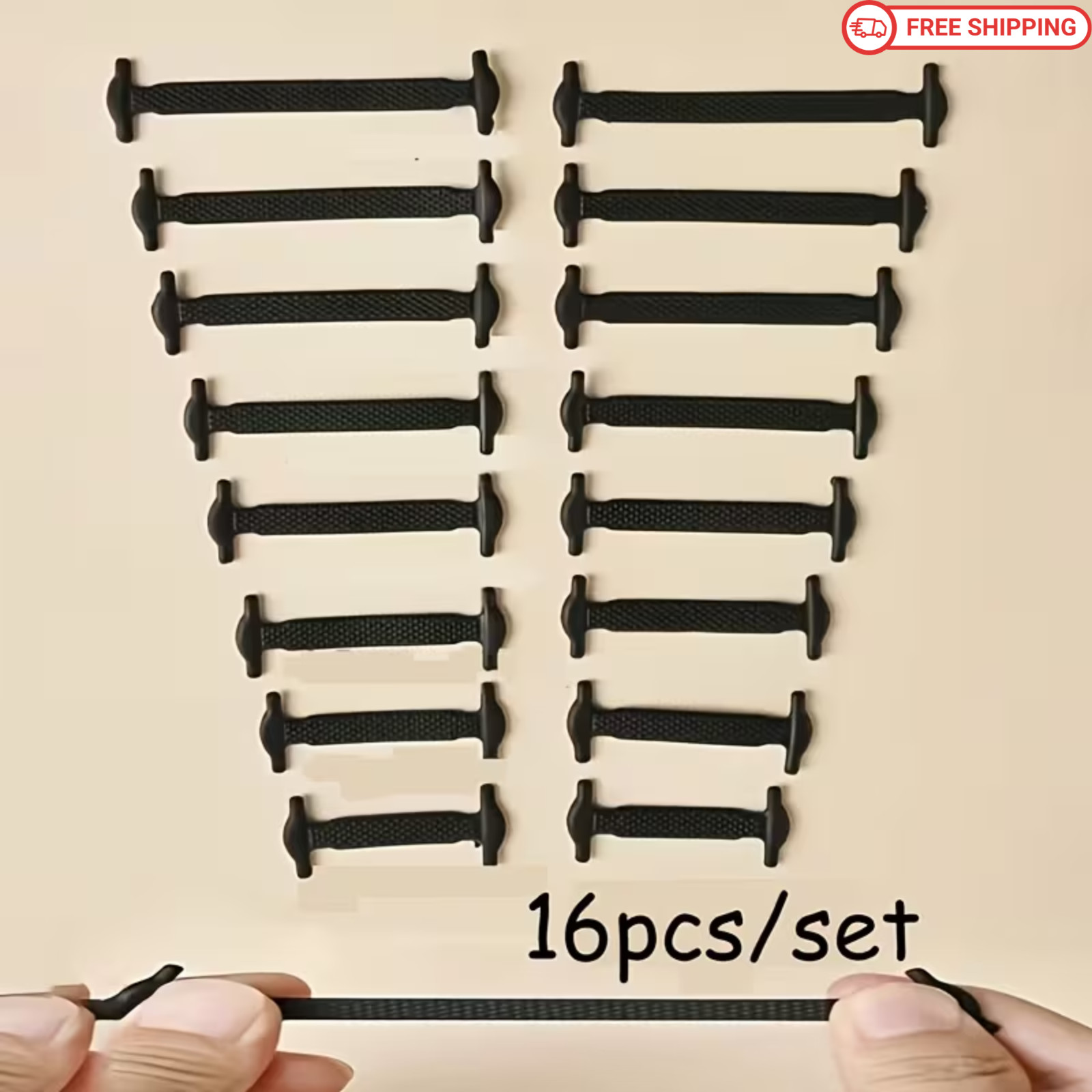 16PCS Silicone No Tie Shoelaces Elastic Stretch Shoe Laces for Kids Adults