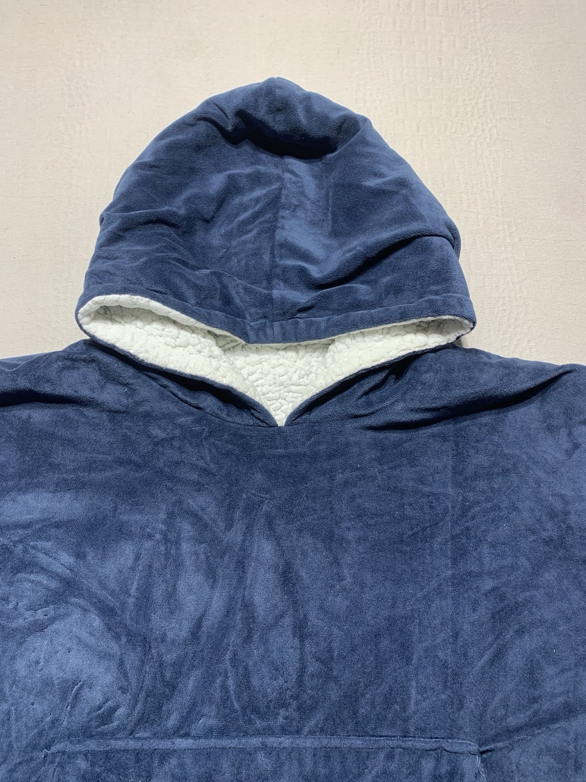 The Comfy Gray Oversized Sherpa Lined Pullover Hoodie w/ Pockets One Size