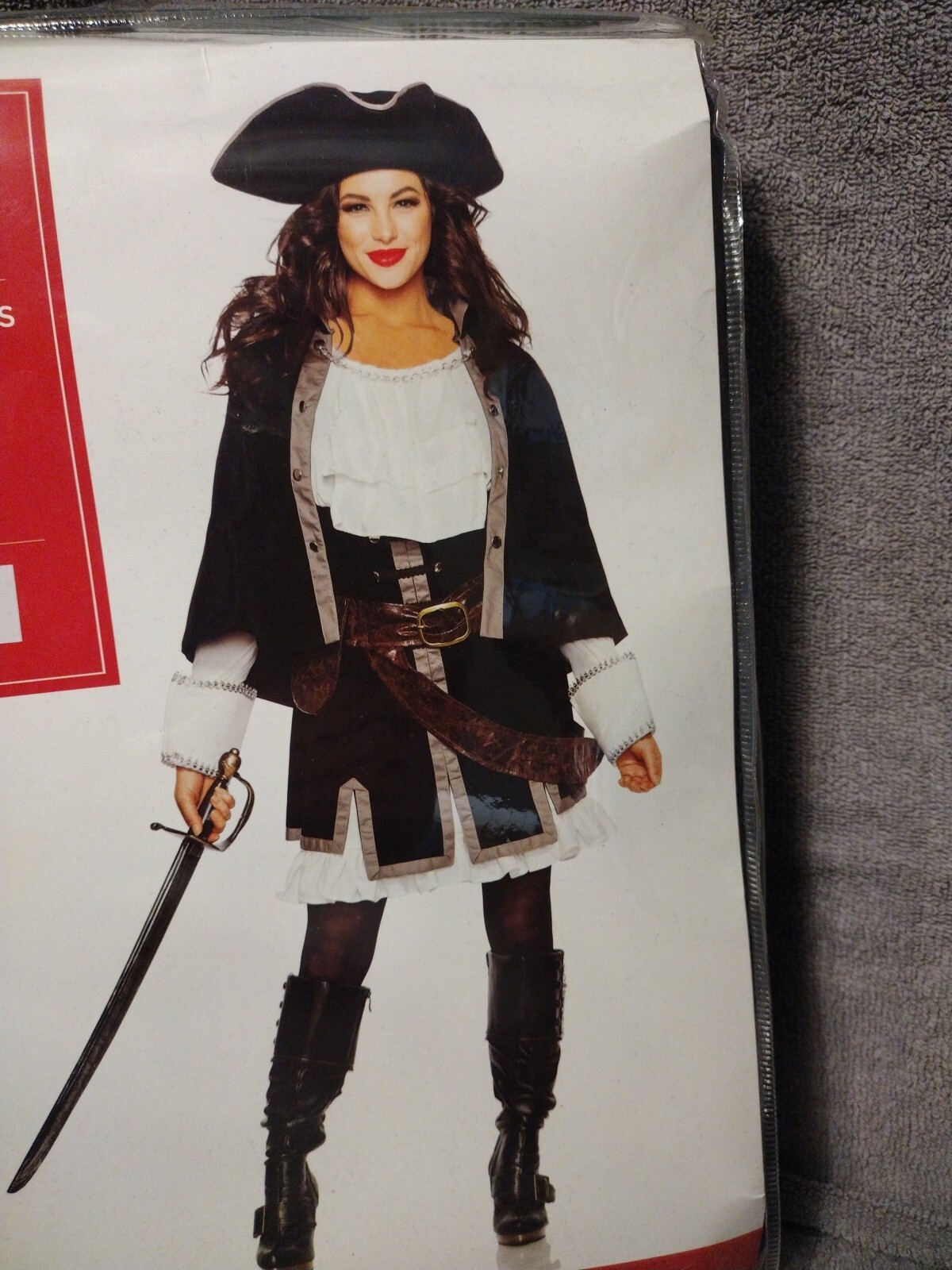 Pirate Costume Female Captain Deluxe Halloween Women’s Large 10-12 Cosplay New