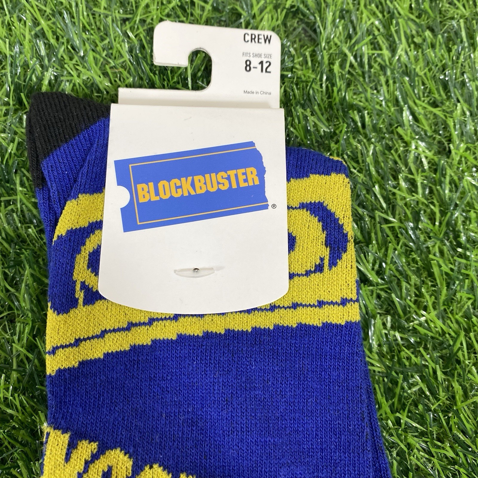 Blockbuster Video Store Make it a Movie Night Novelty Crew Socks Retro 90s Y2K