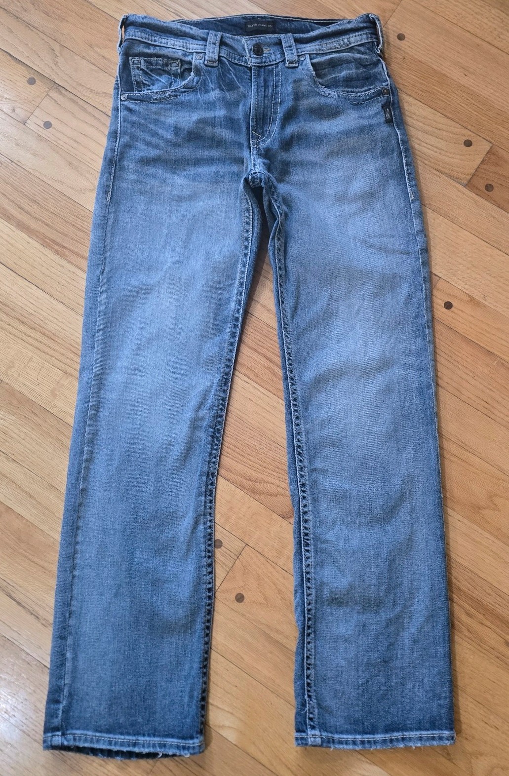 Silver Jeans Co Gordie Relaxed Straight Leg Men’s Denim Jeans Blue 28×32 Patch
