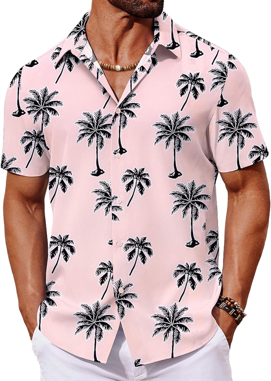 Coofandy Mens Hawaiian Shirt Short Sleeve Button Down Shirts Tropical Floral