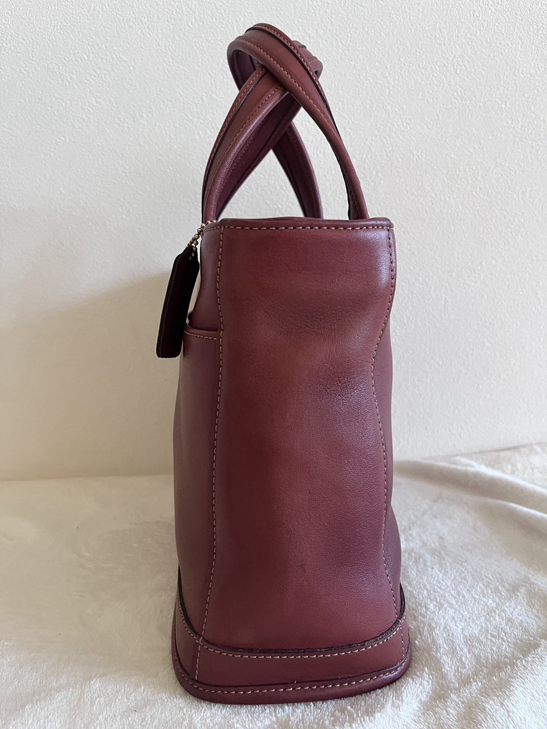 Coach Vintage Bleecker Satchel 9303 Rare Burgundy Leather Tote Bag Made in USA