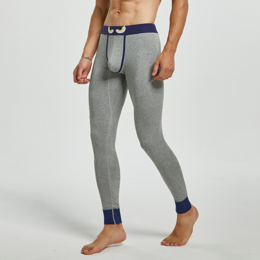 Men Thermal Long Johns U Convex Pouch Sleepwear Cotton Underwear Sexy Underpants