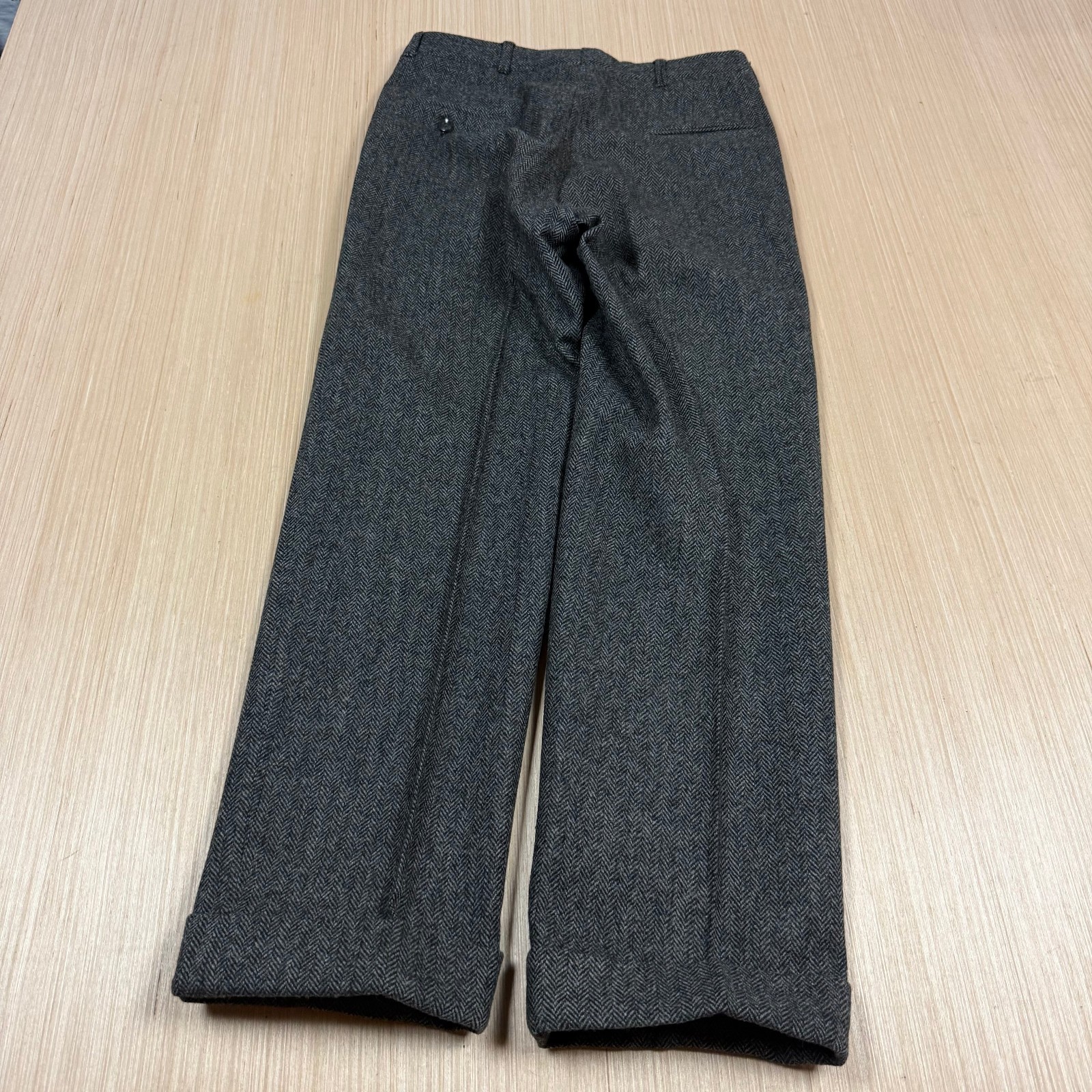 Vintage 60s 50s Tweed Wool Pants Slacks Conmar Zip Herringbone 29×28 mens atomic