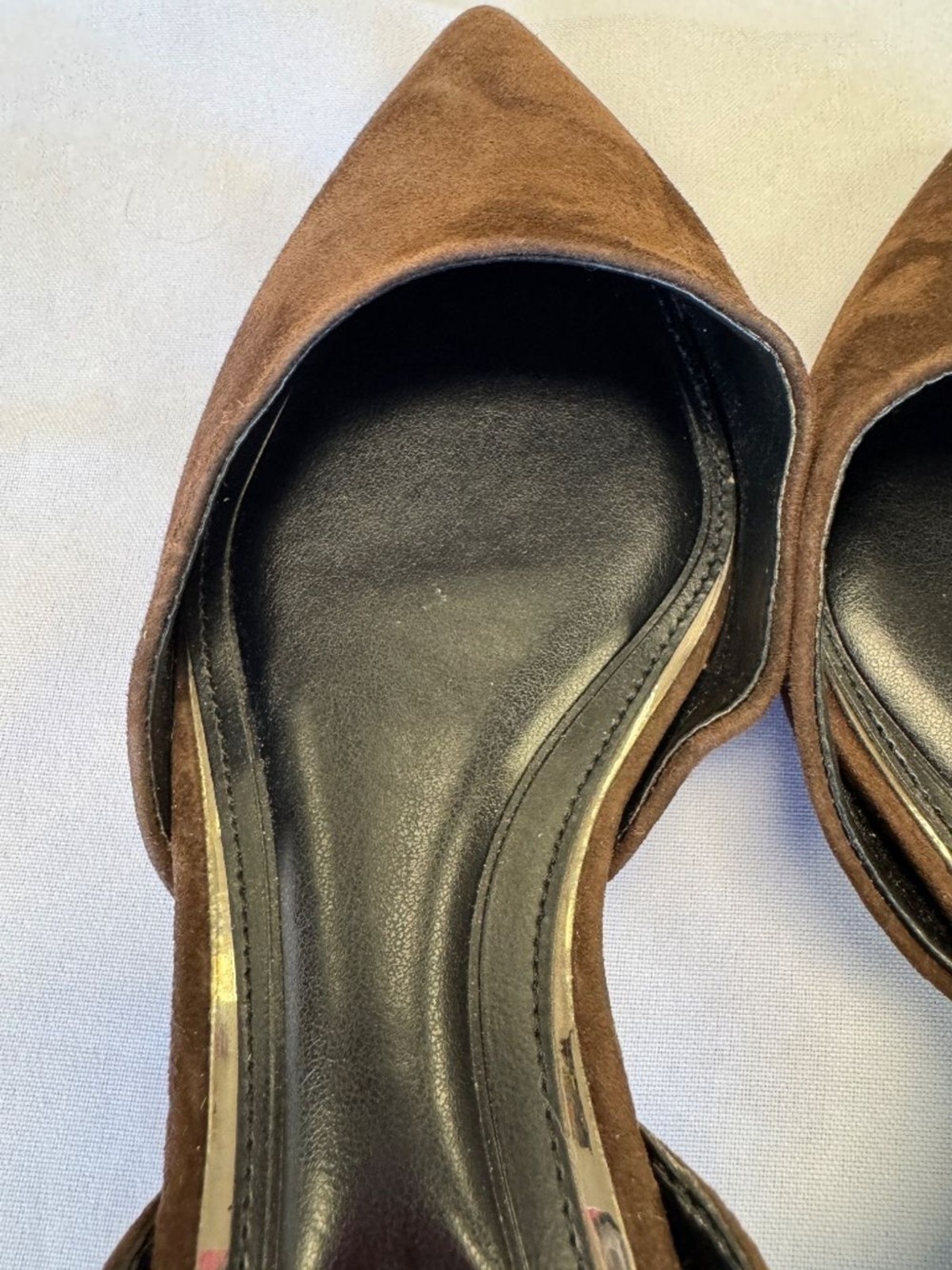 Vince Camuto Brown Suede Irva Slingback Kitten Heel Pumps Size 7.5