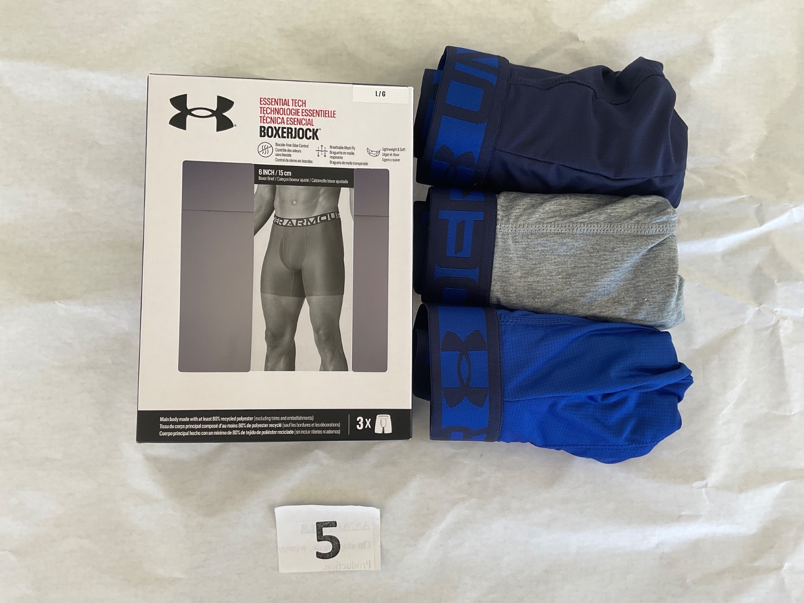 Under Armour 6 inch Tech Boxer Brief New Tag Men Sizes Box Contains 3 Boxerjocks
