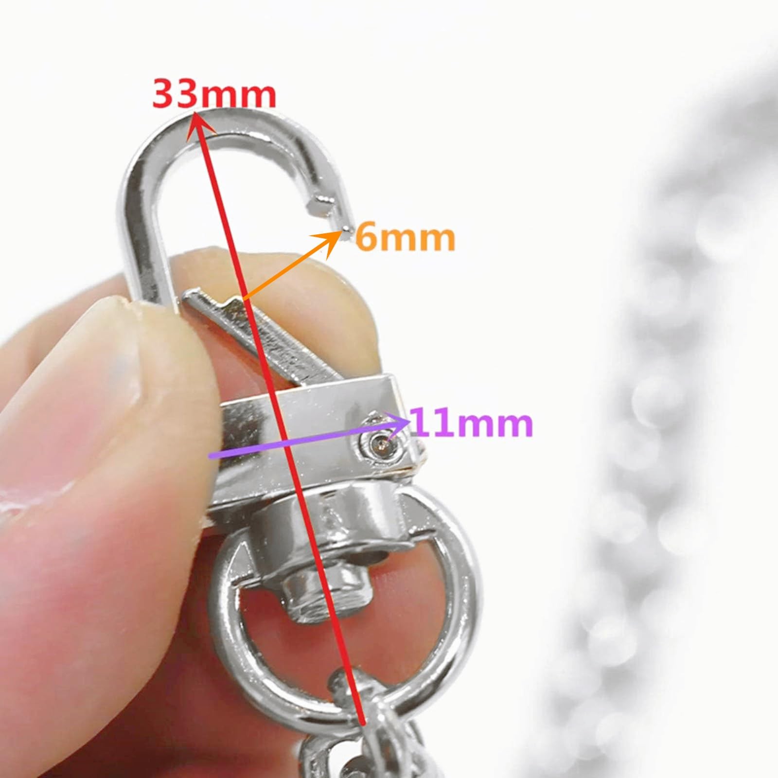 47″/120cm Silver Iron Flat Chain for Handbag Shoulder Bag Crossbody Bag Purse…