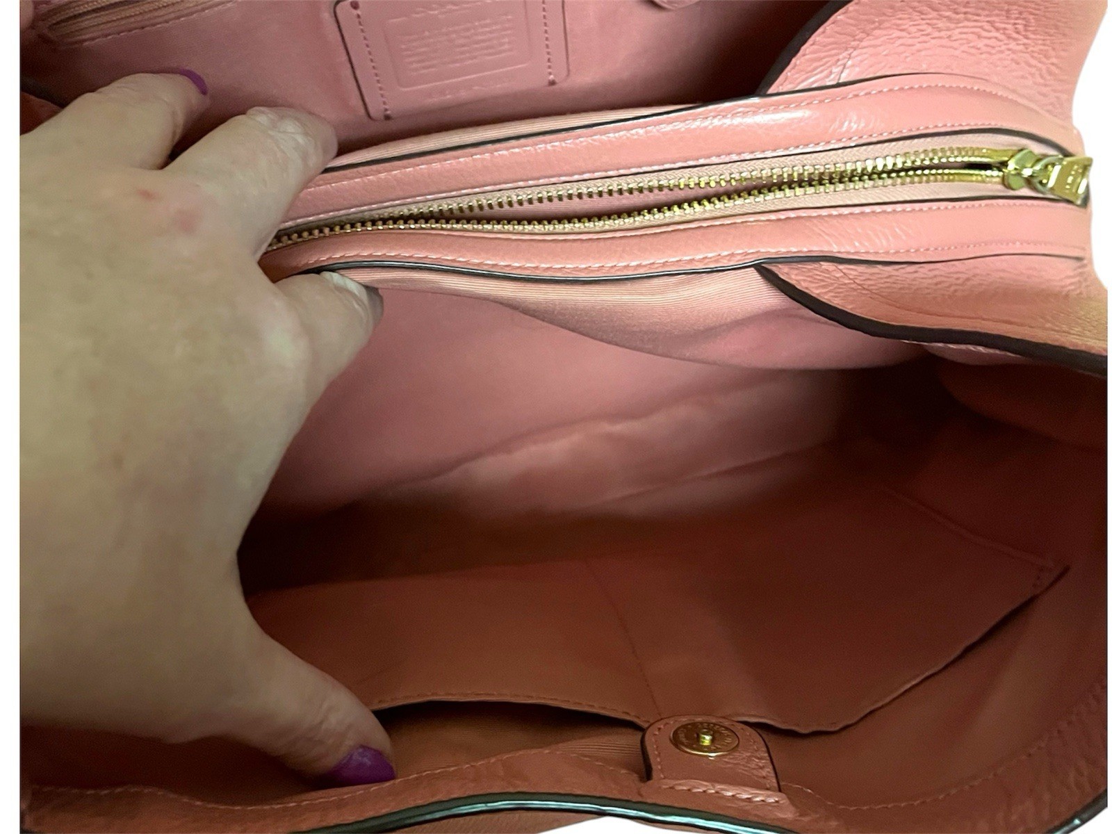 Coach Lori Shoulder Bag Dusty Rose Pink Pebble Leather Handbag C6231 Excellent