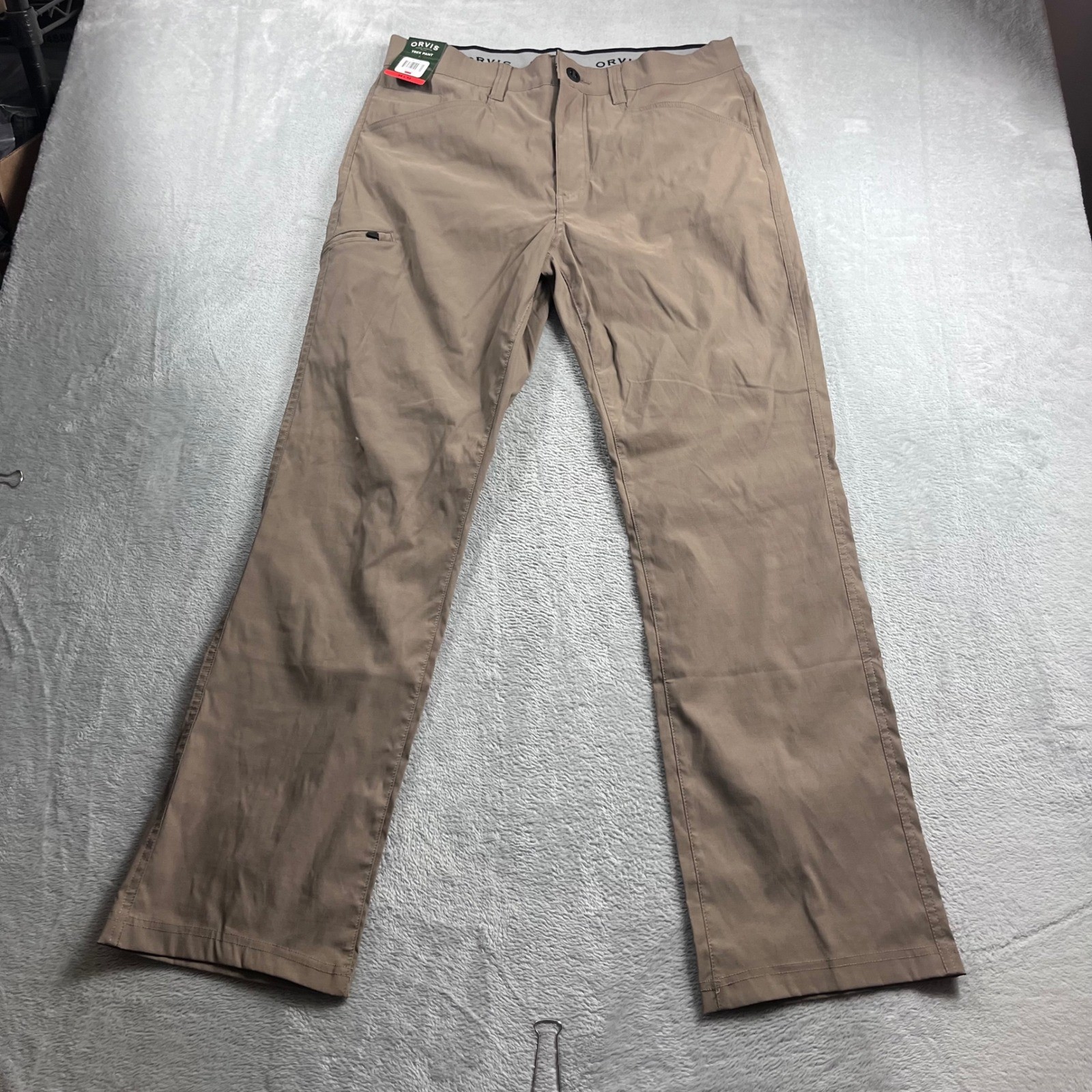 Orvis Mens Trek Pant Walnut Brown 34×32 Outdoor Hiking Travel Performance New