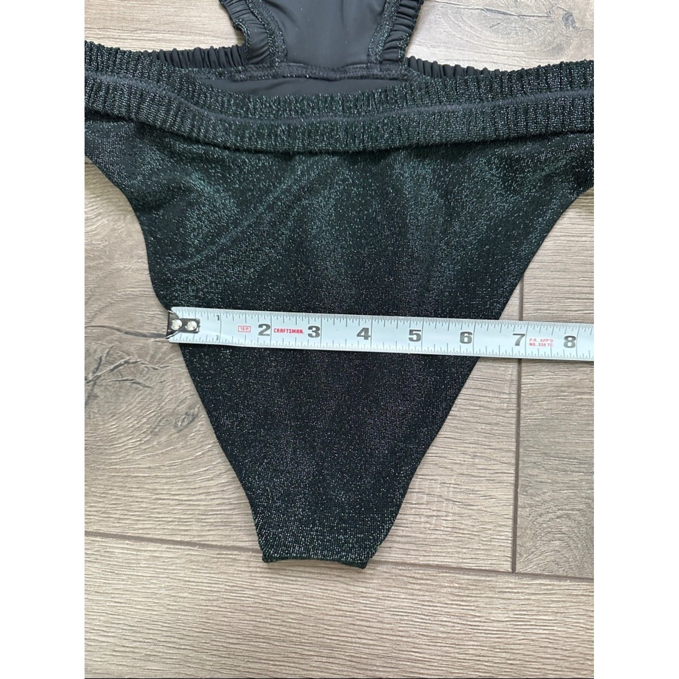 Devon Windsor Yara Shimmer Cutout One Piece Swimsuit Midnight Green Size XS