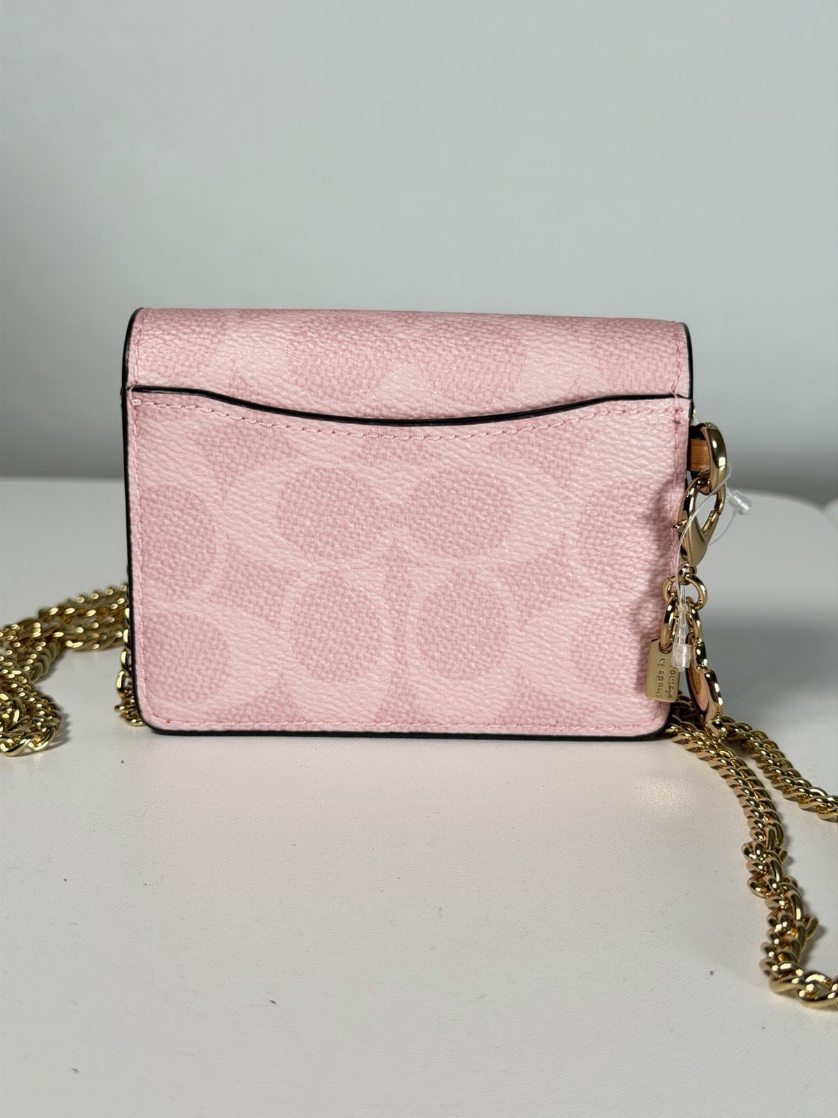 NWT Coach Powder Pink Wallet on a chain