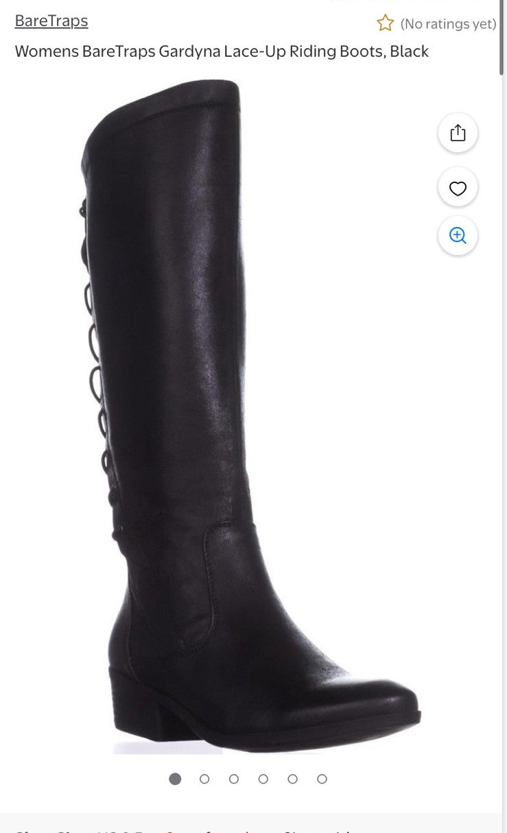 BareTraps Gardyna Women’s Black Knee High Faux Leather Lace-Up Zip Boots 9.5