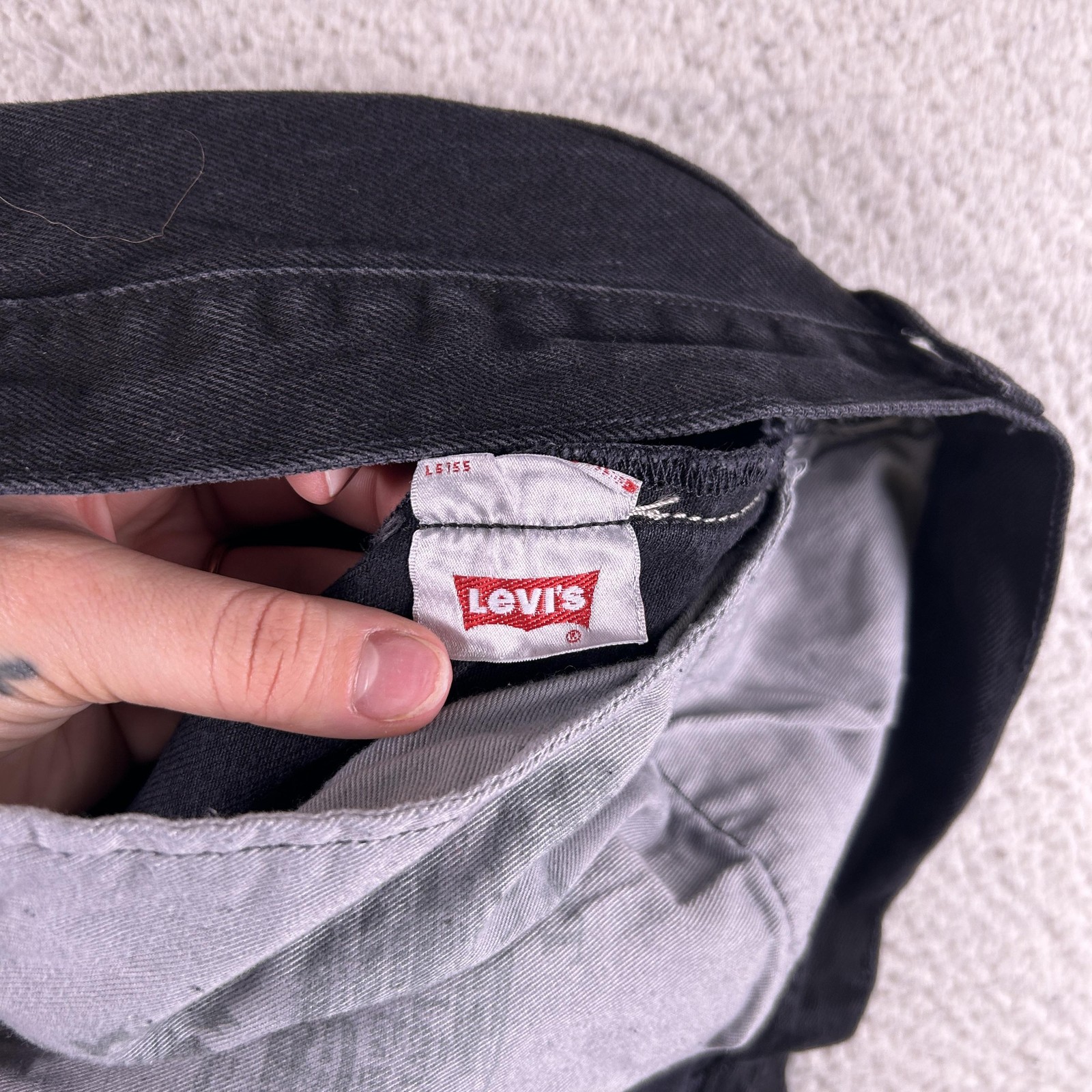 Levis 501 DT Denim Tears Jeans Mens 36×34 Charcoal Denim Straight Button Fly