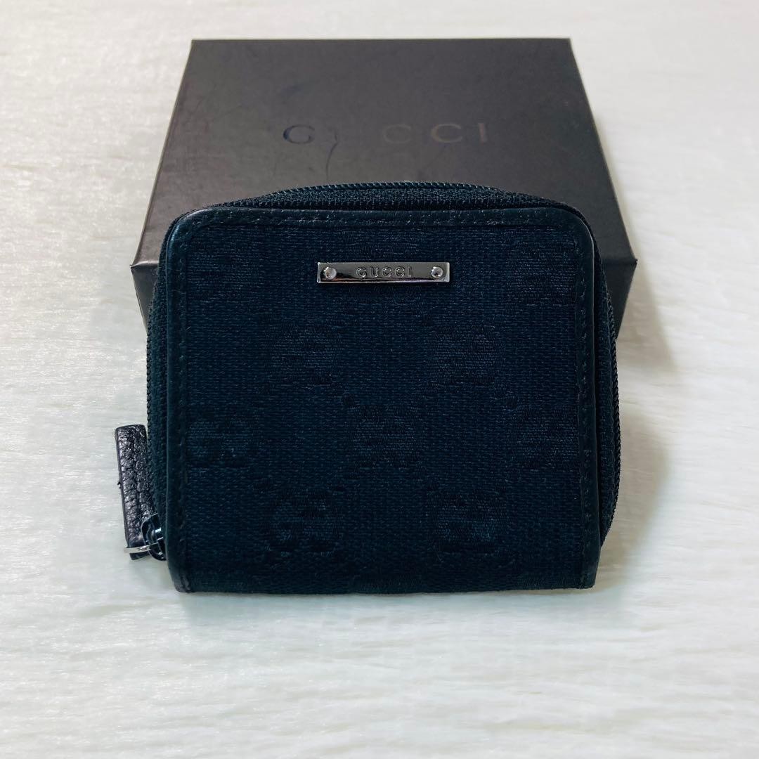 First Come First Served Beautiful Item GUCCI Cancellation Zipper Coin Purse Blac