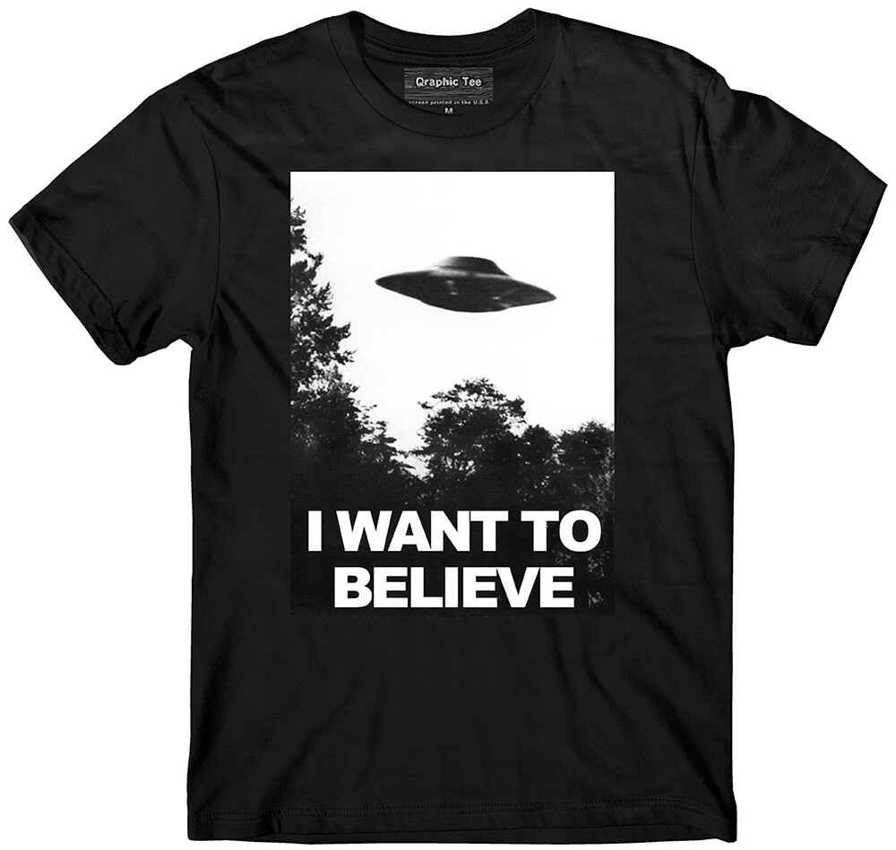 UFO t-shirt, I want to believe t-shirt, glow in the dark, Area 51 t-shirt, Alien