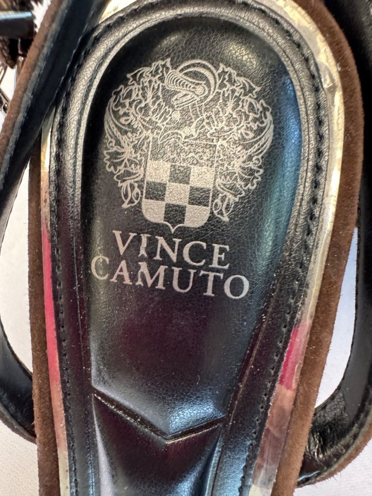 Vince Camuto Brown Suede Irva Slingback Kitten Heel Pumps Size 7.5