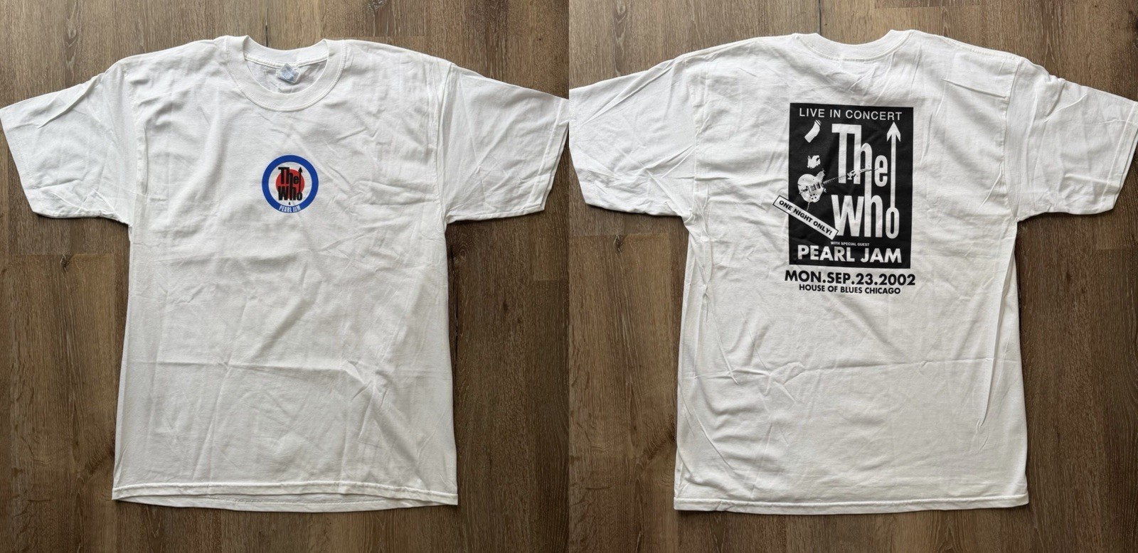 The Who & Pearl Jam Chicago Concert Tour Shirt XL 2002 New OFFICIAL RARE