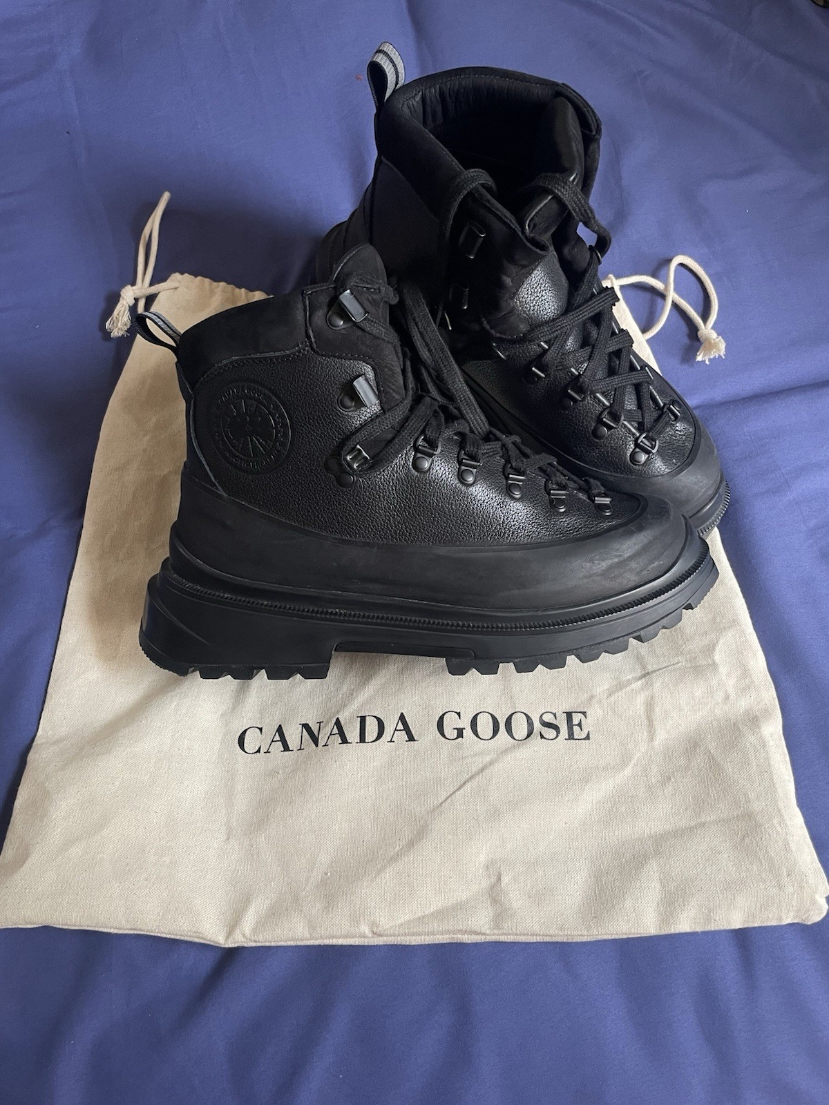 Canada Goose Men’s Waterproof Black Leather Lace-Up Journey Boot US 10