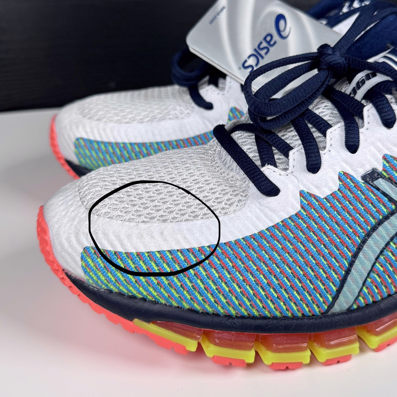 NEW Asics Gel-Quantum 360 White Navy Blue Yellow – T6G1N – Men’s 11 – Read