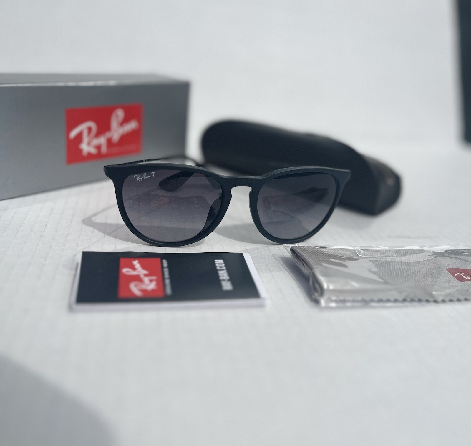 Ray-Ban Erika RB4171 Matte Black/ 54mm Grey Gradient Polarized Sunglasses