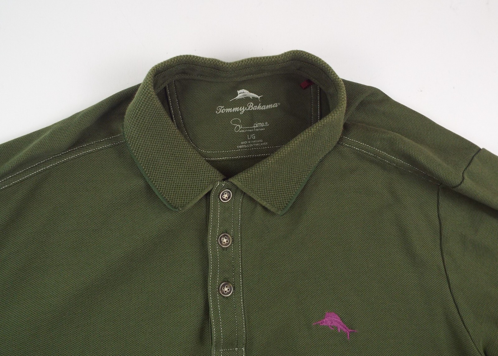 Tommy Bahama Men’s Polo Shirt Size Large Green Regular fit Free Returns