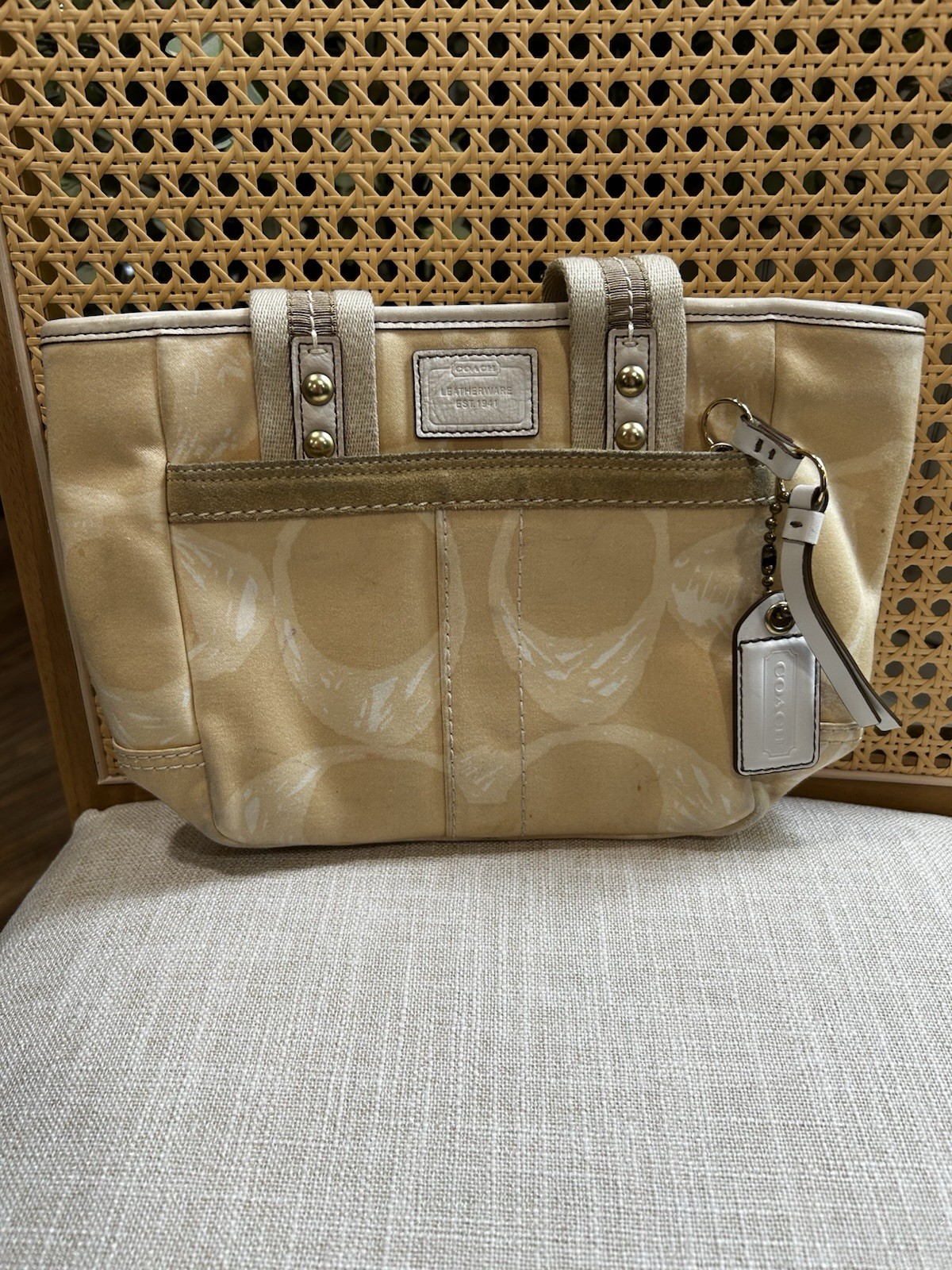 Coach Women’s L05M-201 Signature Canvas Leather Small Hobo Bag