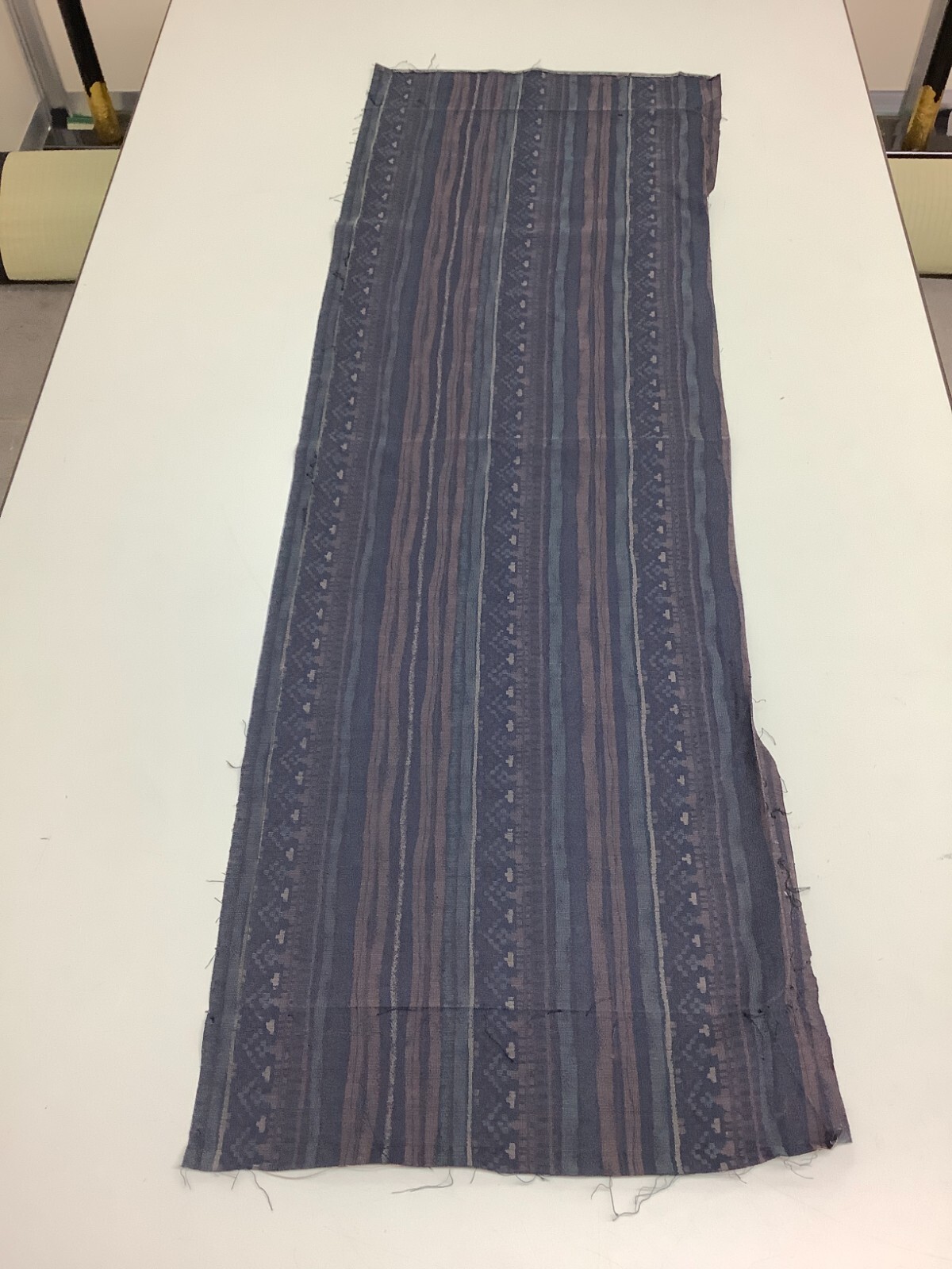 Japanese Vintage Kimono Fabric cloth Boro silk navy blue scrub dirt 41.3×13.7in