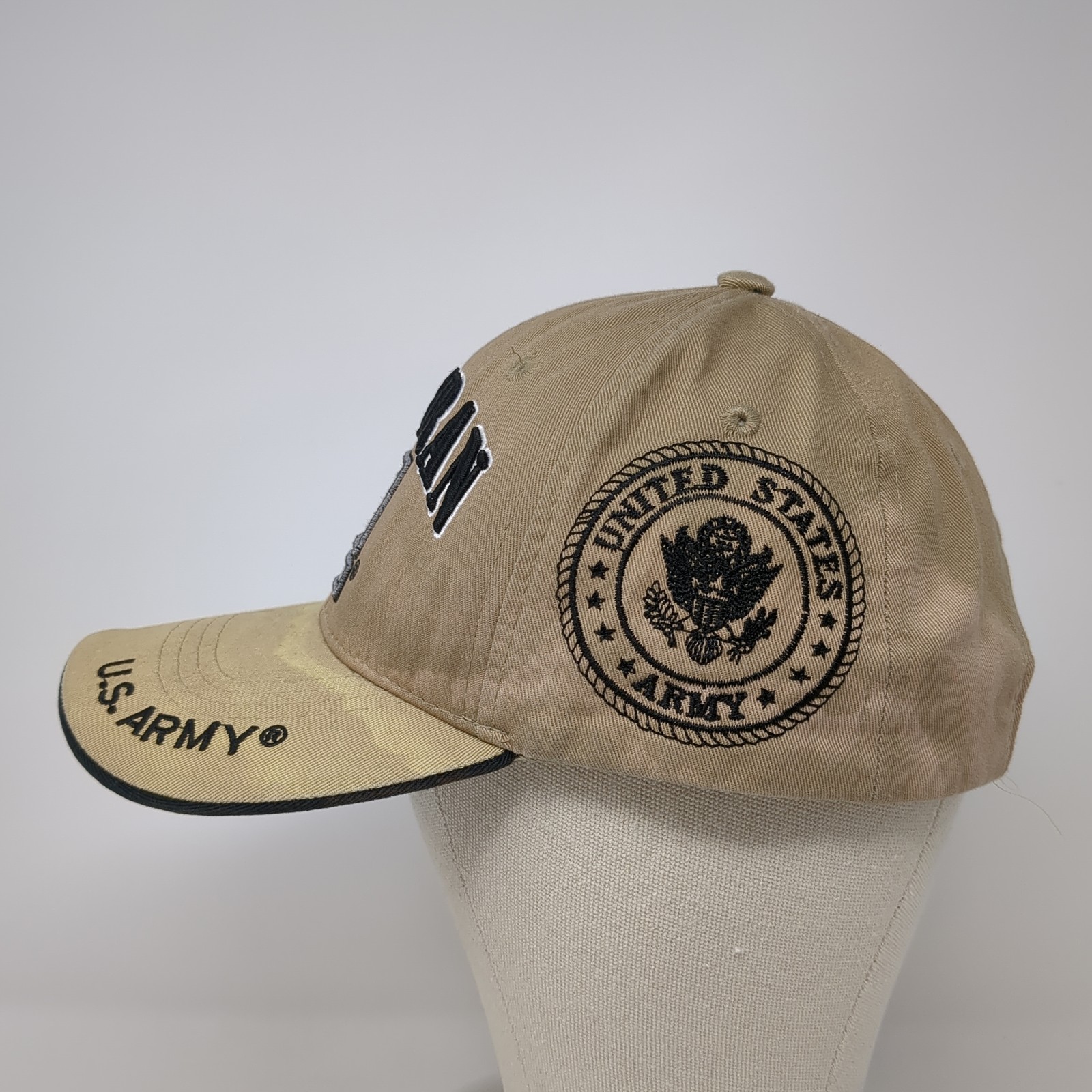 Veteran US Army Strapback Baseball Cap Brown One Size Adjustable JM Warriors