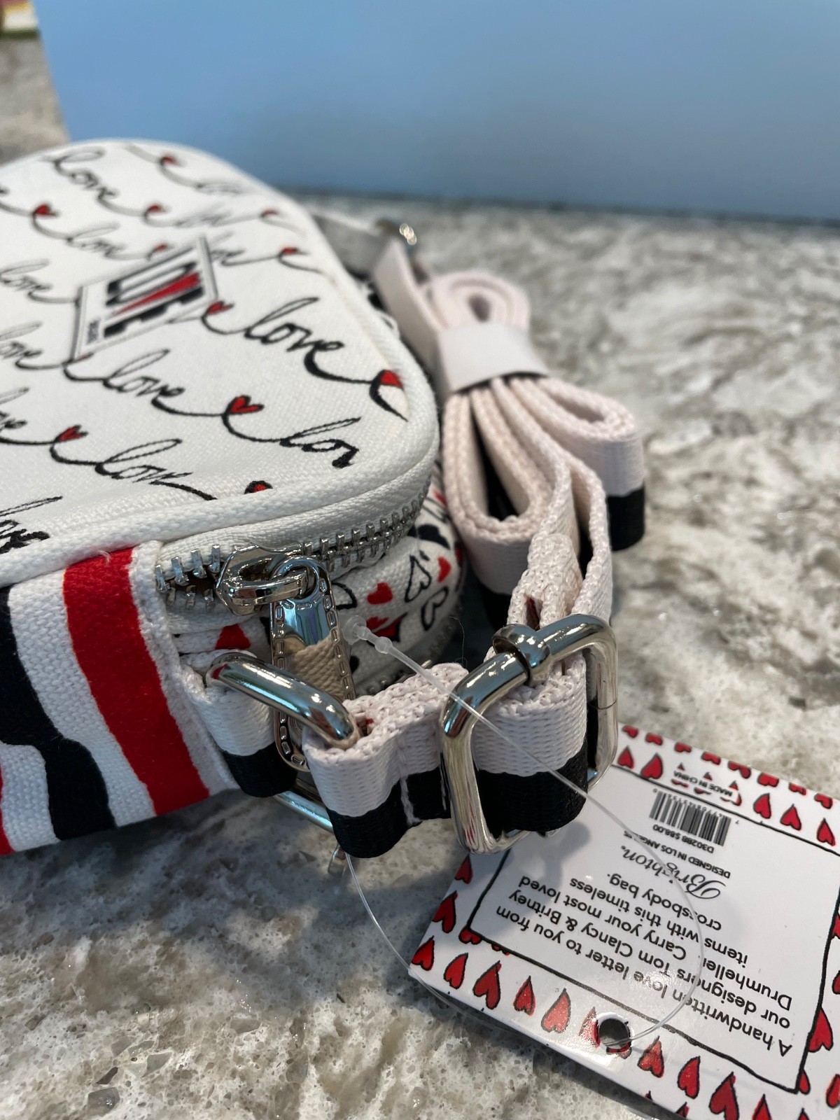 Brighton love scroll crossbody bag red, black and white new with tags