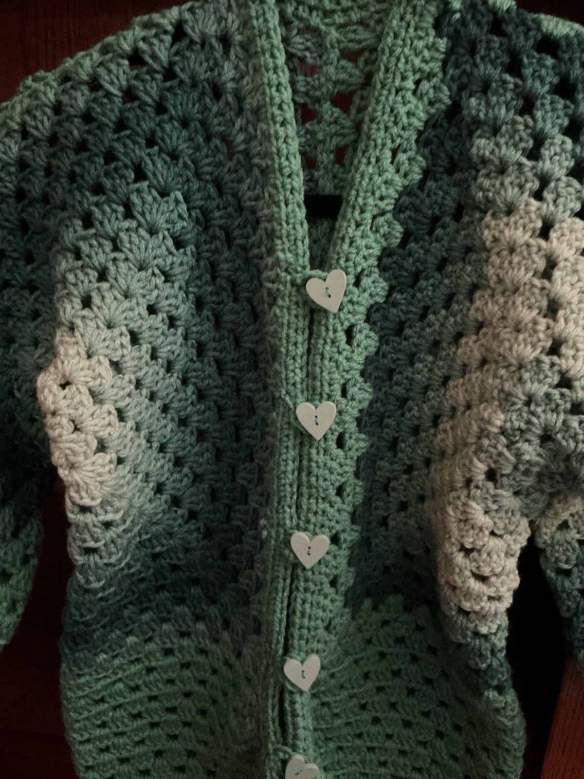 New Hand Crocheted Hexagon Cardigan S/M