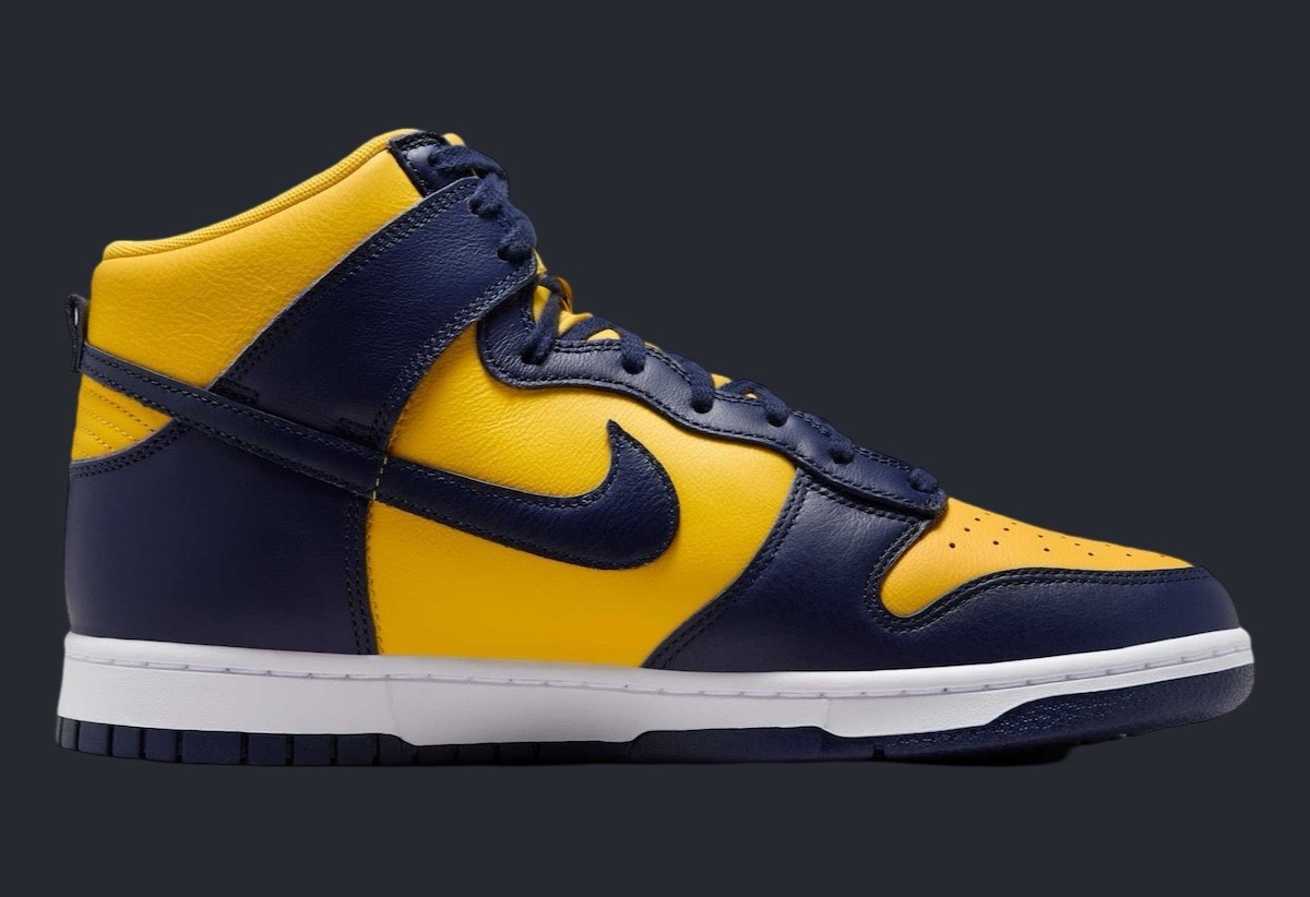 Nike Dunk High Shoes ‘Michigan’ Varsity Maize Midnight Navy HF3143-700 Men’s NEW