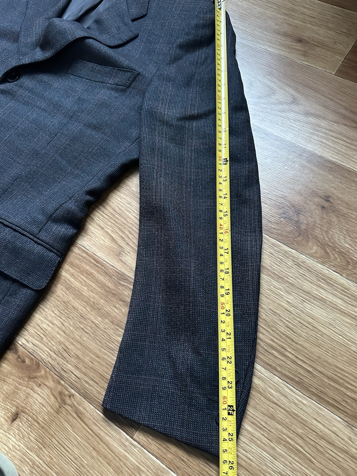 CANALI Italy Pure Virgin Wool Blazer 54 44 R Navy Charcoal Micro Check Bemberg