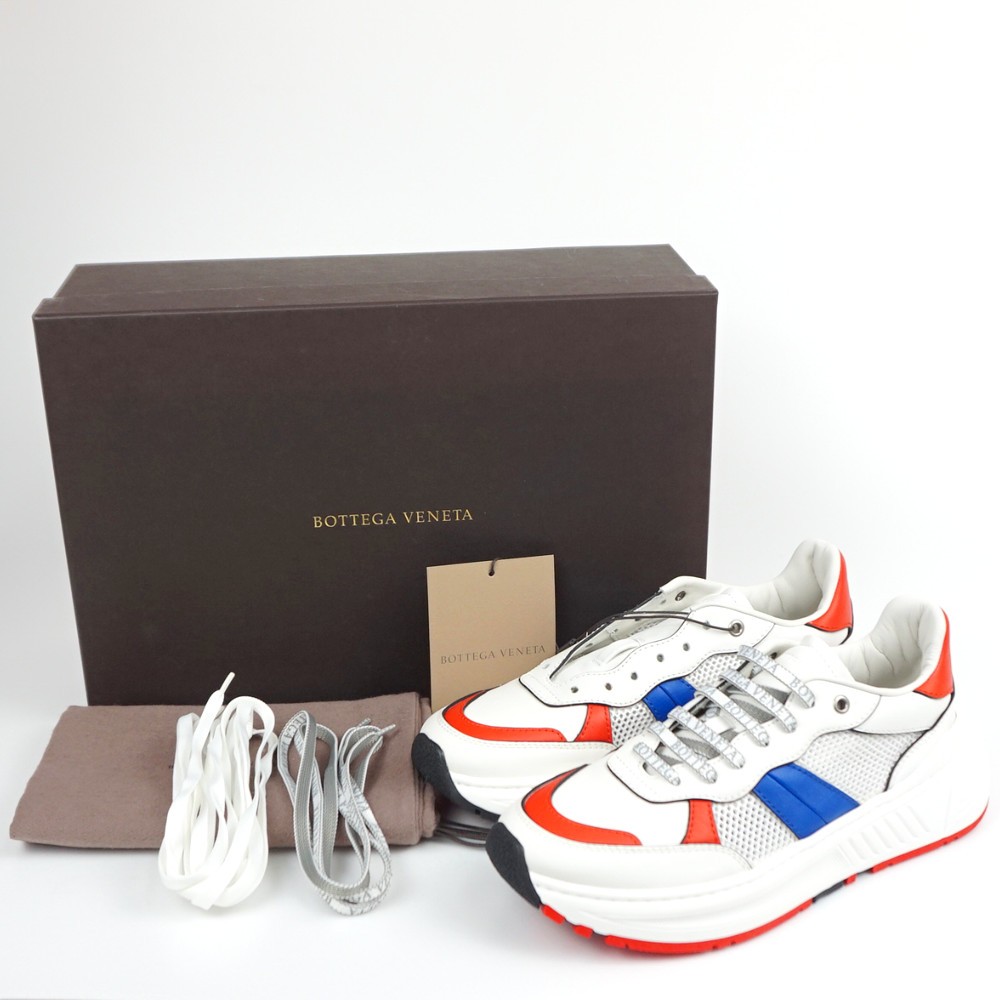 Bottega Veneta Speedster Low-Top Sneakers in White Leather, Size US 7.0/25cm