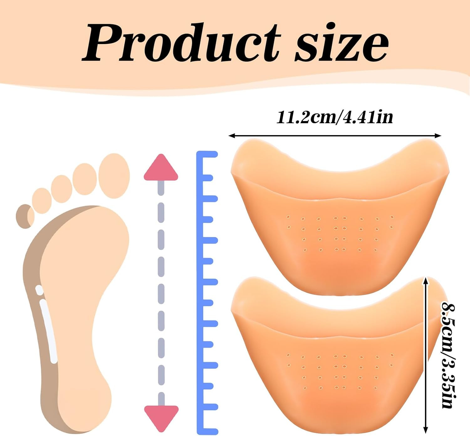 Toe Pads for Pointe Shoes, Silicone Ballet Dance Toe Pads with Breathable Hole S