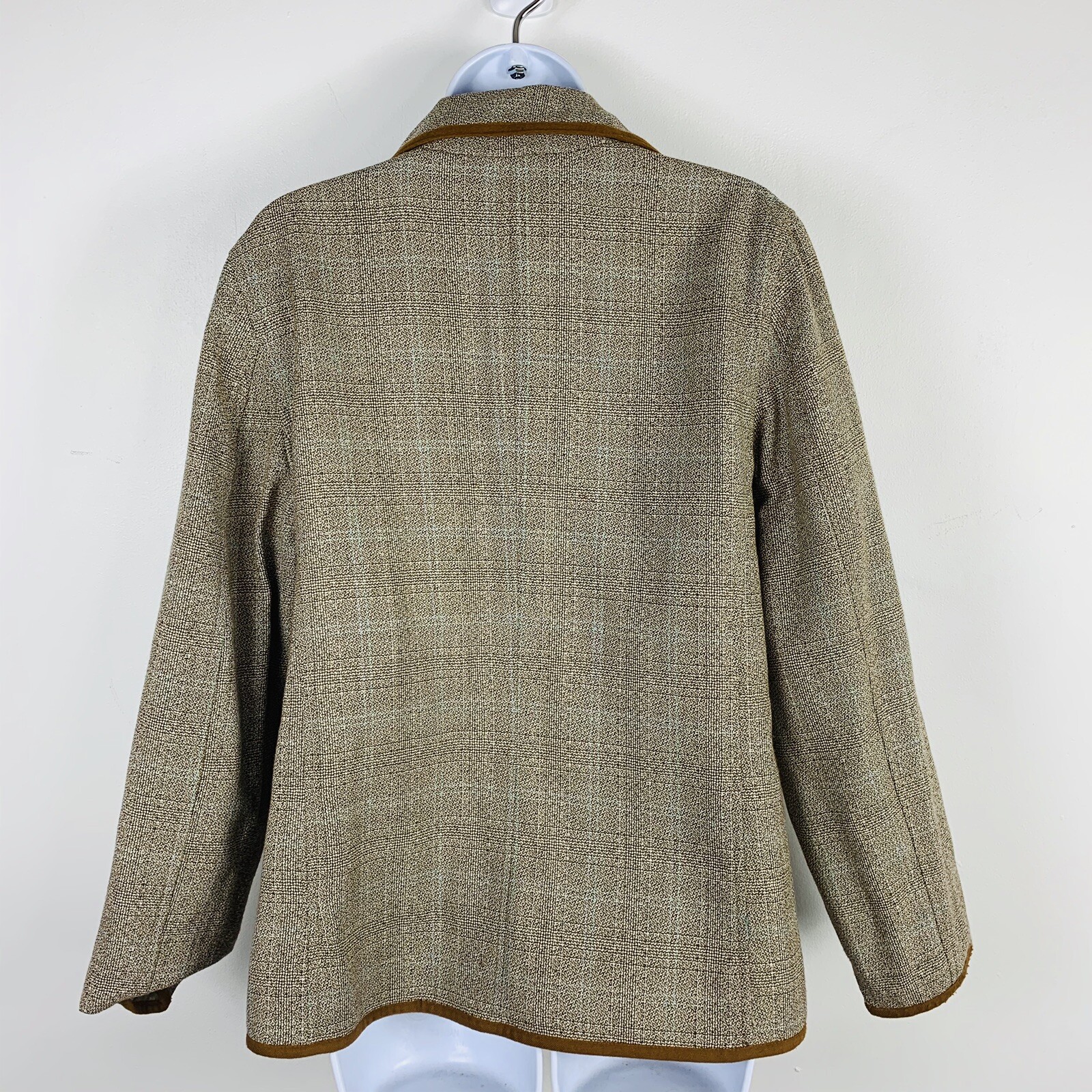 Harvé Benard Reversible Jacket Sz 10 Quilted Zip Up Animal Print Plaid VINTAGE