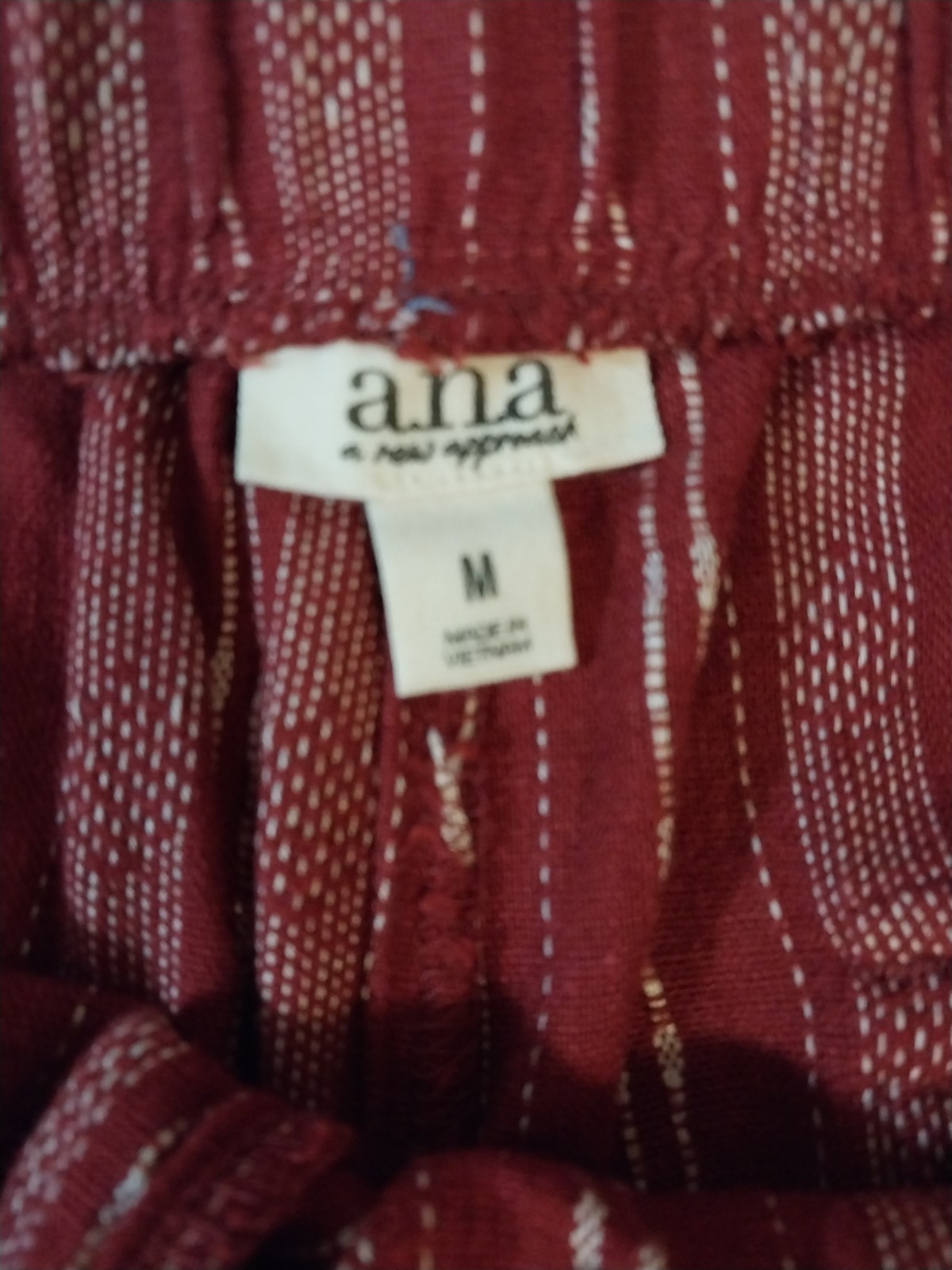 A.N.A Shorts Red Stripe Linen Blend Loose Fit Womens Size M Resort Beach Boho