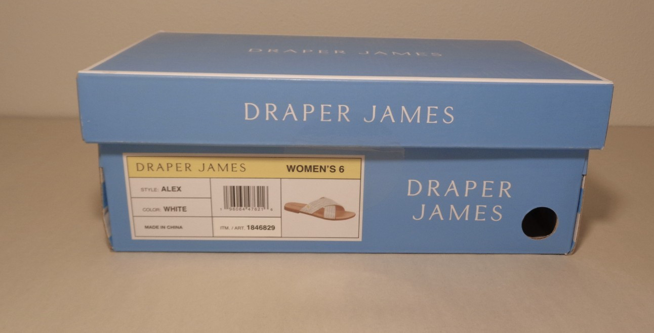 Draper Size 6 M / ALEX / White / Raffia Woven Sandals / New Women’s Shoes