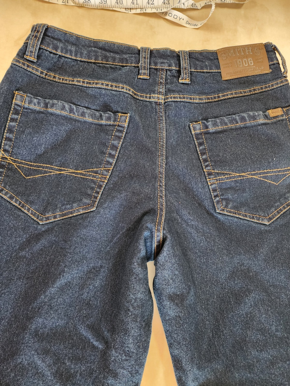 Smith’s Workwear Men’s Stretch 5 Pocket Work Jeans, Dark Vintage wash, 30W x 30L