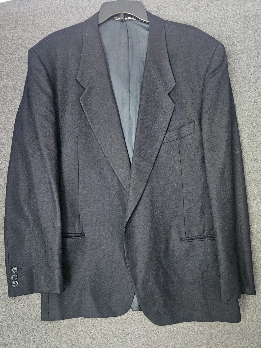 Giorgio Armani Black Pure Virgin Wool Blazer Sport Coat 44L Made Italy Mens