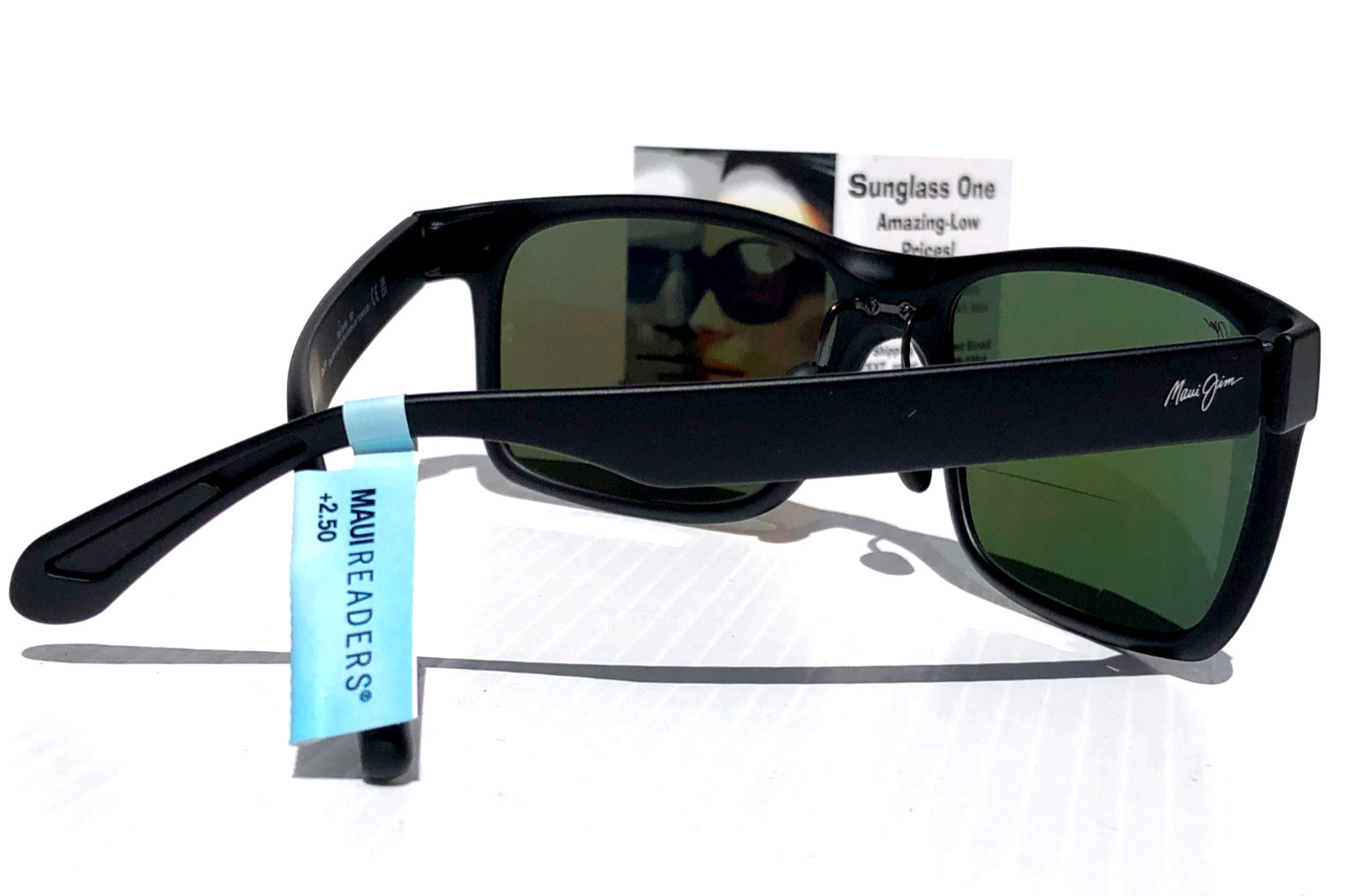 Maui Jim RED SANDS Matte Black POLARIZED Blue READERS +2.5 Sunglass B432-2M25