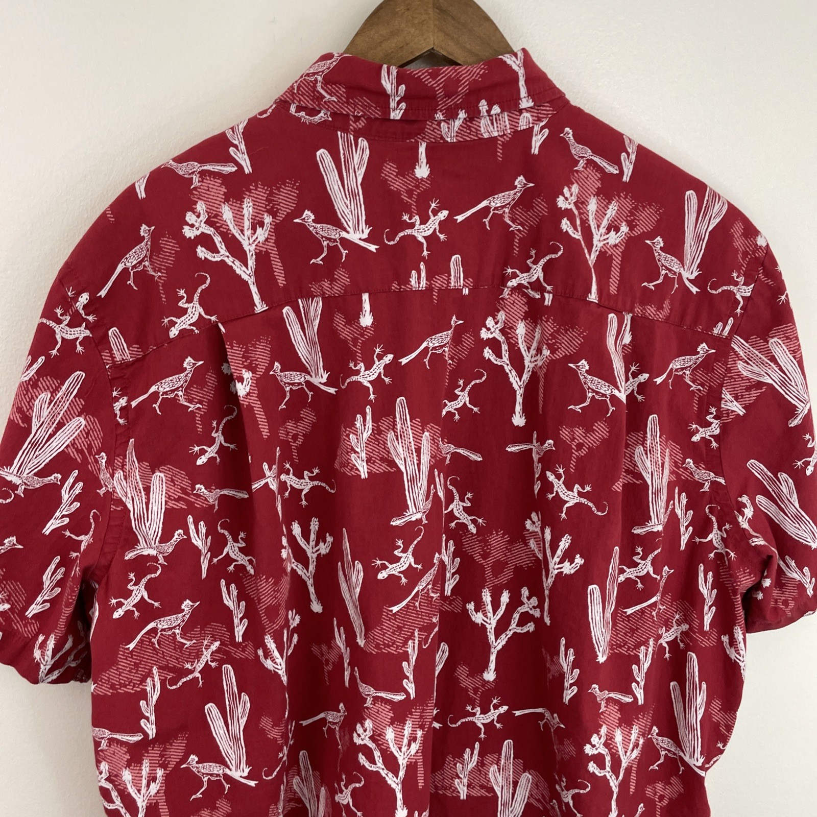 Sonoma Hawaiian Shirt Mens 2XB Big 2X Red Southwestern Short Sleeve Button Down