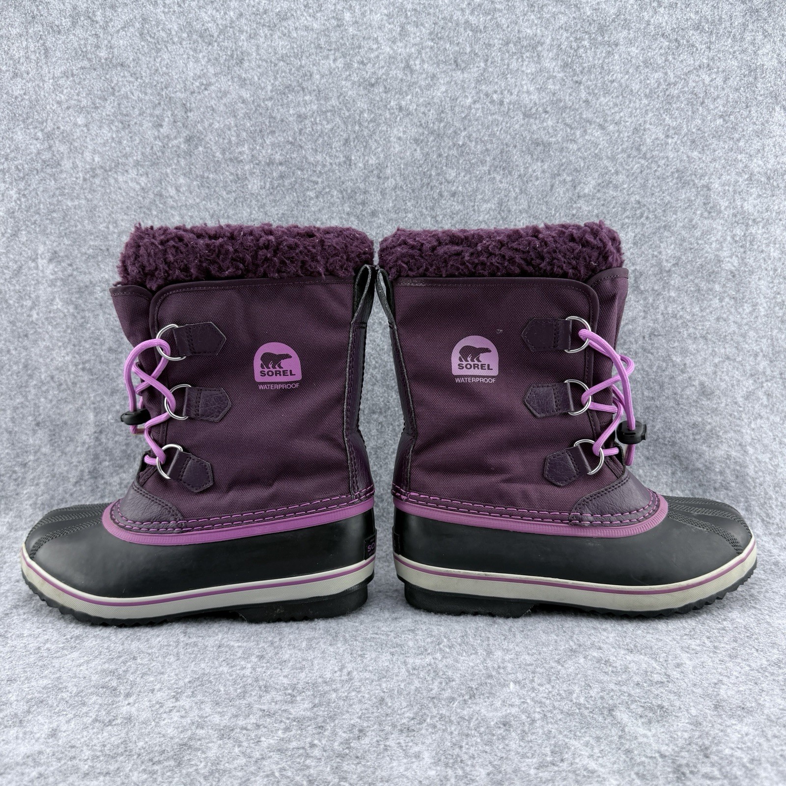 Sorel Waterproof Faux Fur Adjustable Lined Boot Women’s Size 5 Purple NY1879-562