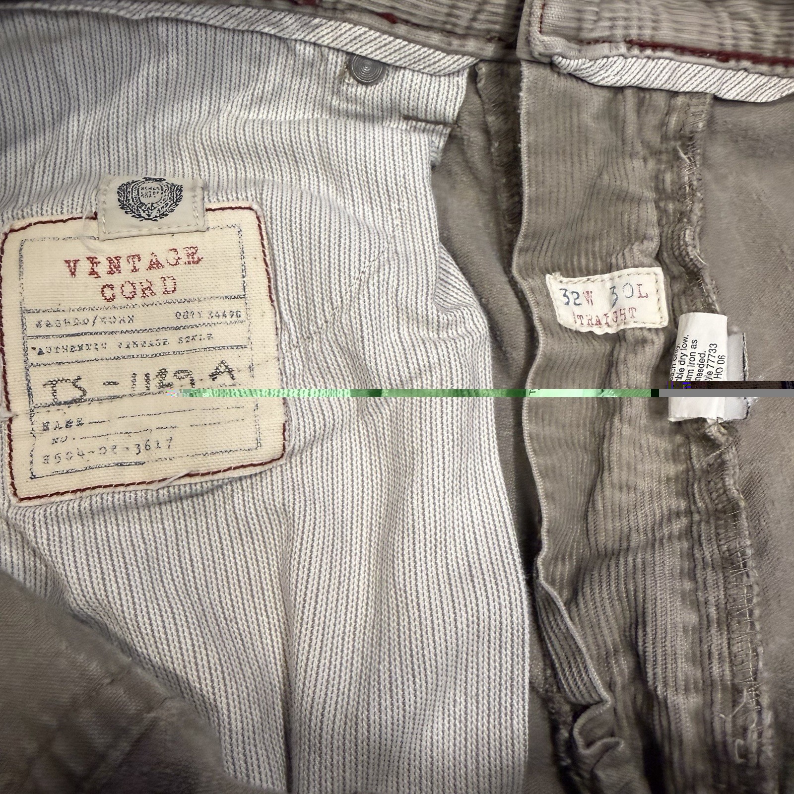 J.Crew Men’s Vintage Corduroy Pants 32×30 Straight Fit Beige 100% Cotton