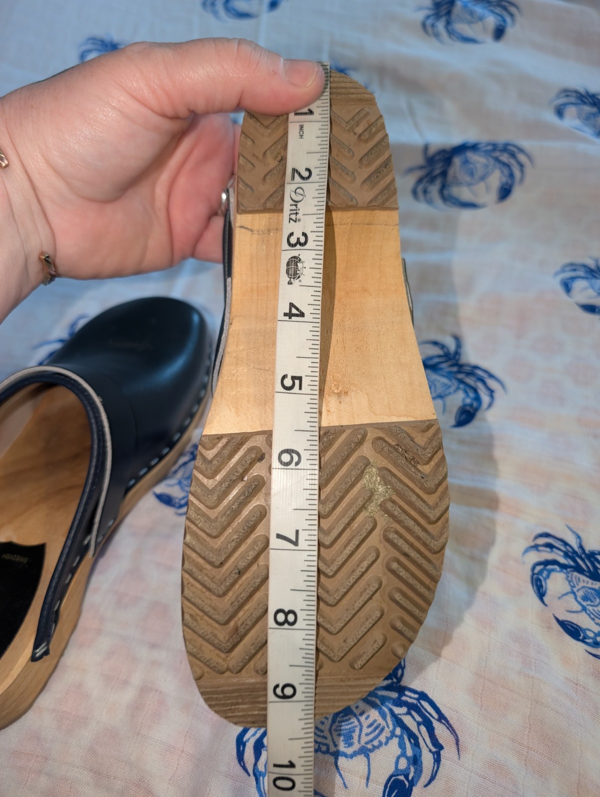 Vollsjo Original Swedish Design Blue Leather Clogs Sz 37 USA Ladies Sz 6.5-7