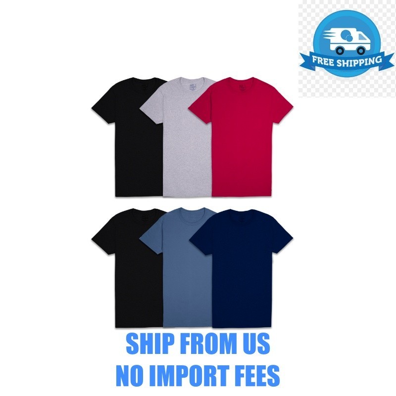 Fruit of the Loom Men’s Crew Neck T-Shirt Undershirts, Assorted Color Multipacks